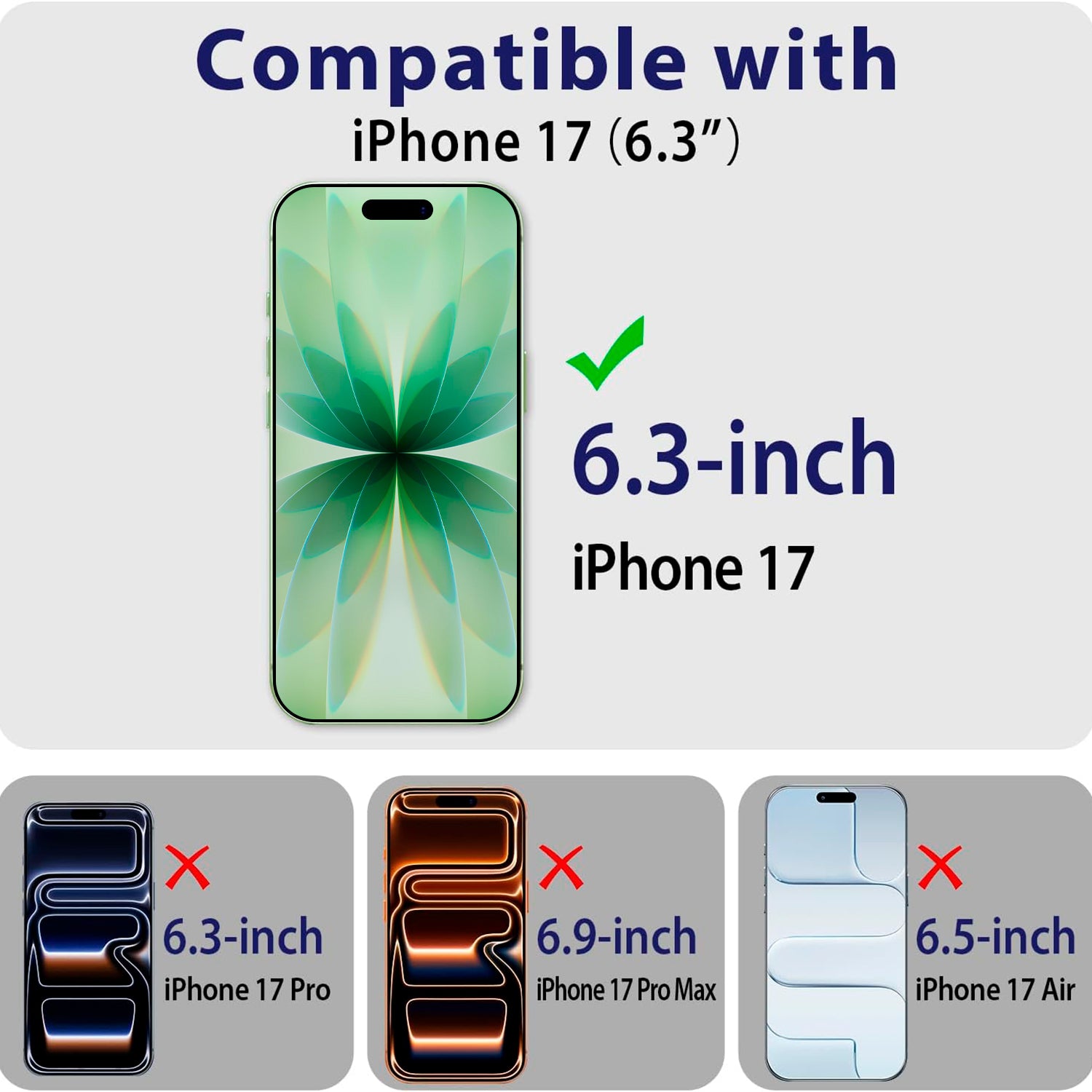 Zengdainm iPhone 17 Screen Protector with Camera Lens Protector, Top 9H+ Tempered Glass, Full Edge Coverage, Ultra Durable, 2+2 Pack