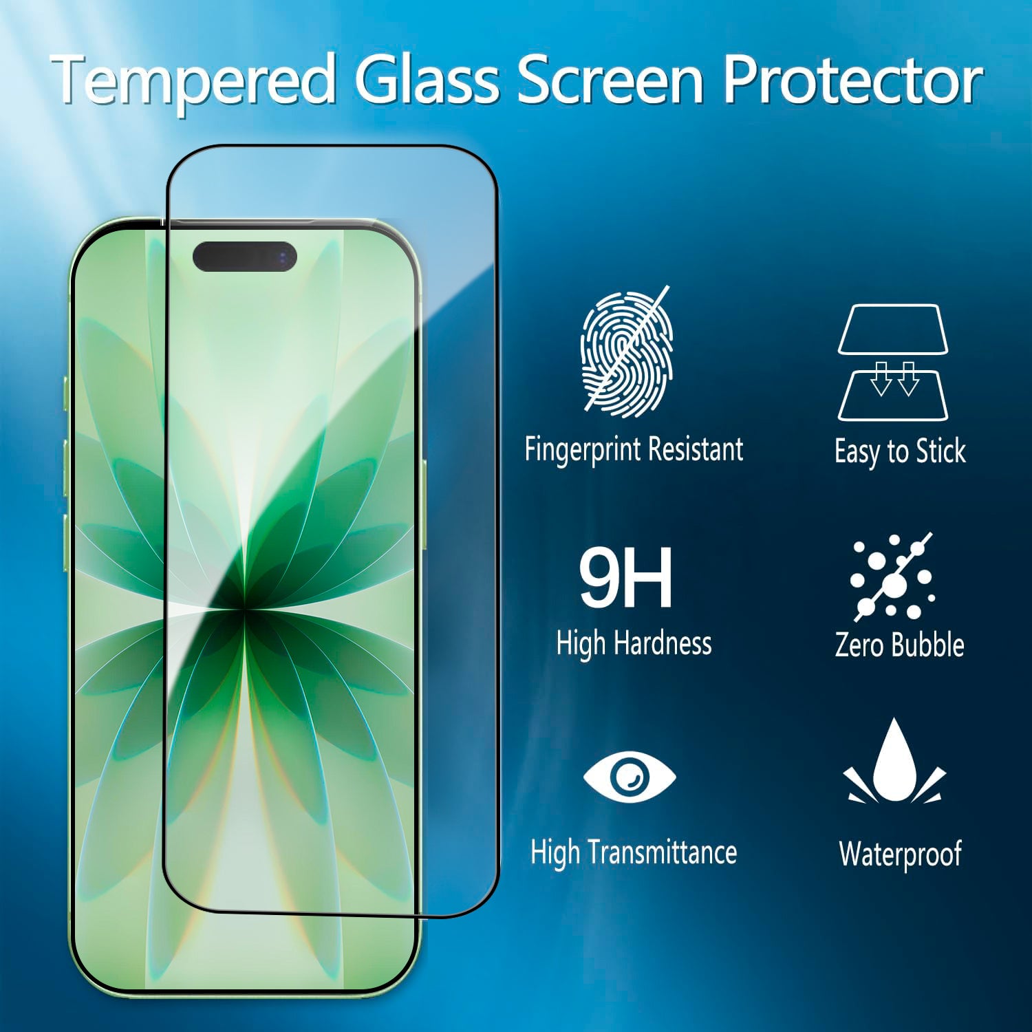 Zengdainm iPhone 17 Screen Protector with Camera Lens Protector, Top 9H+ Tempered Glass, Full Edge Coverage, Ultra Durable, 2+2 Pack