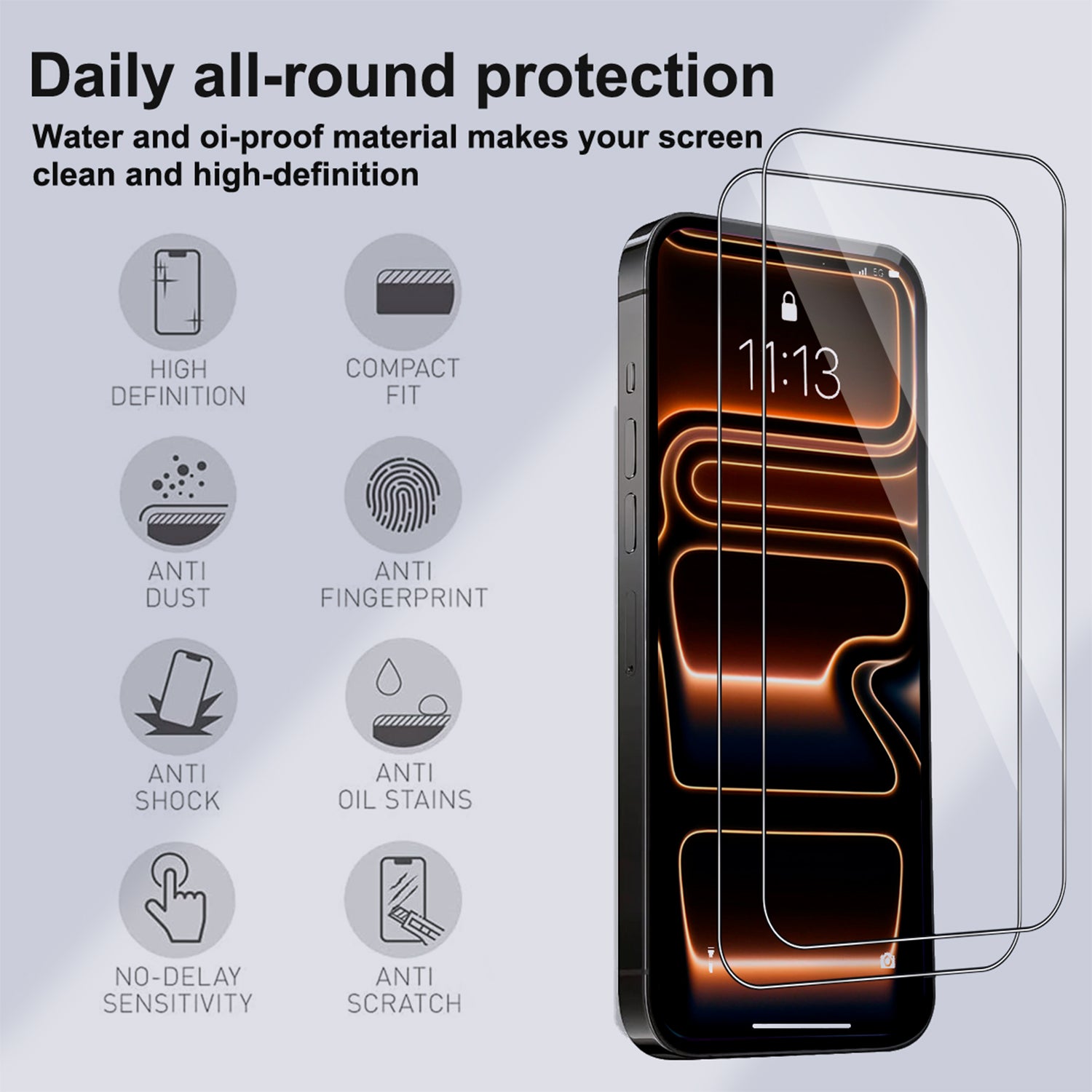 Zengdainm 2+2 Pack Screen Protector for iPhone 17 Pro Max 6.9 Inch 2026 with Camera Lens Protector, Tempered Glass with Easy Installation , Anti-glare