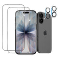 2+2 Pack Screen Protector for iPhone 17 6.3 Inch 2025 with Camera Lens Protector, Tempered Glass with Easy Installation , Anti-glare, Smooth Touch, Feel as Silk