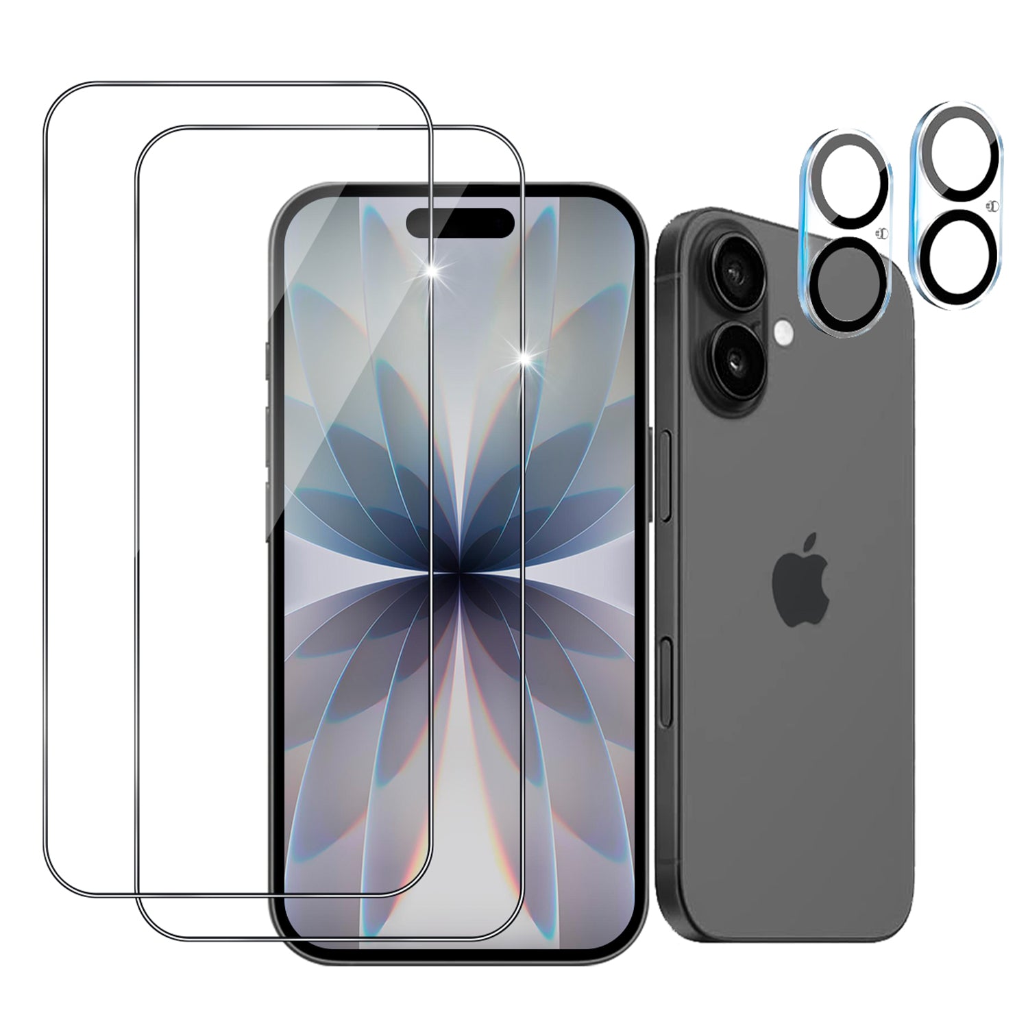 2+2 Pack Screen Protector for iPhone 17 6.3 Inch 2025 with Camera Lens Protector, Tempered Glass with Easy Installation , Anti-glare, Smooth Touch, Feel as Silk