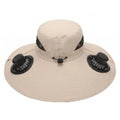 Zengdainm Hat with Fan, Solar Fan Hat, 3-Speed Wind Speed, Big Brim, Breathable and Sweat Proof, Adjustable Fan, USB Charging, Khaki