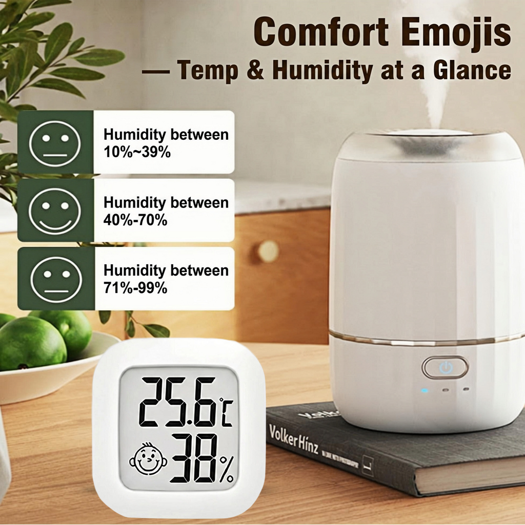 Zengdainm Thermometer, Hygrometer, Digital Electronic Thermohygrometers, Indoor Thermohygrometers with Temperature and Humidity Monitor