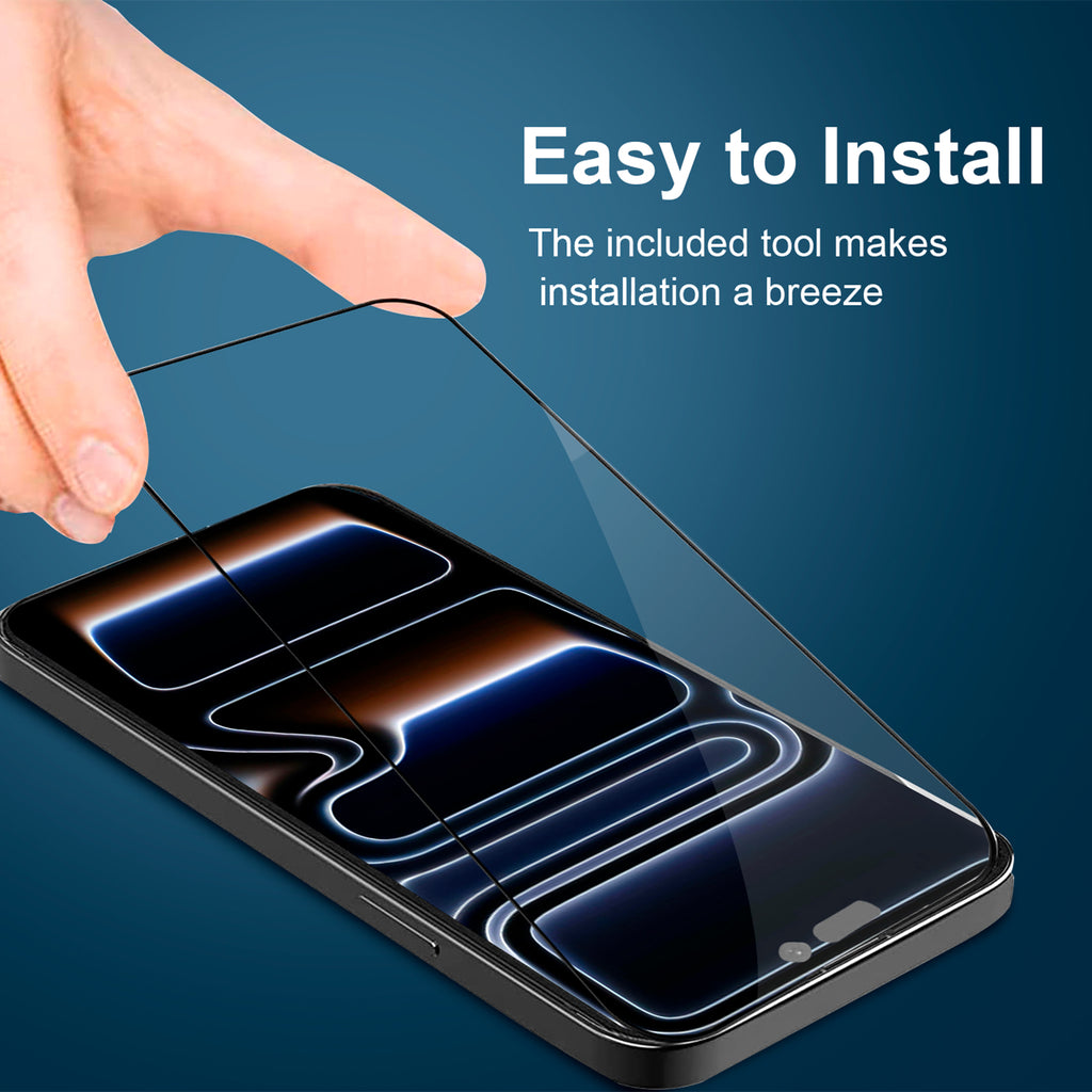 iPhone 17 Pro Screen Protector with Camera Lens Protector, Top 9H+ Tempered Glass, Full Edge Coverage, Ultra Durable