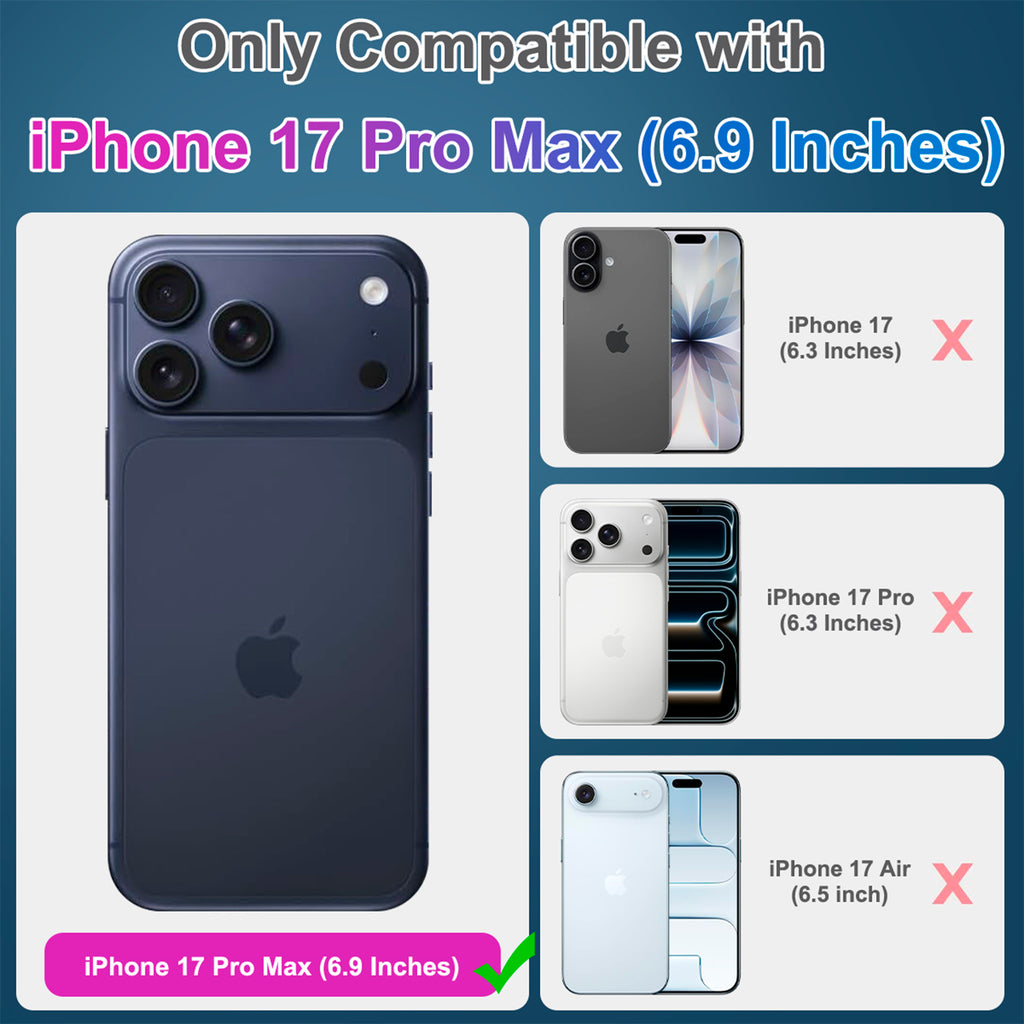 iPhone 17 Pro Max Screen Protector with Camera Lens Protector, [Military Grade Shatterproof], Top 9H+ Tempered Glass, Full Edge Coverage, Ultra Durable [2+2 Pack]