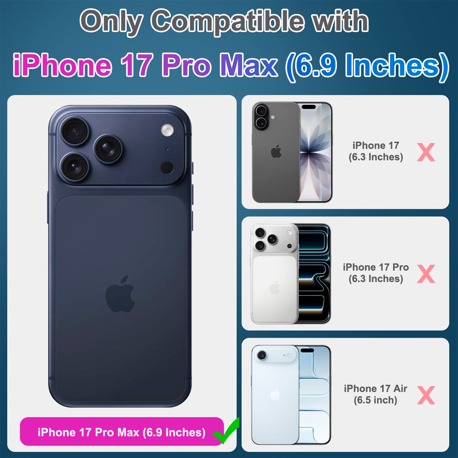 iPhone 17 Pro Max Screen Protector with Camera Lens Protector, [Military Grade Shatterproof], Top 9H+ Tempered Glass, Full Edge Coverage, Ultra Durable [2+2 Pack]
