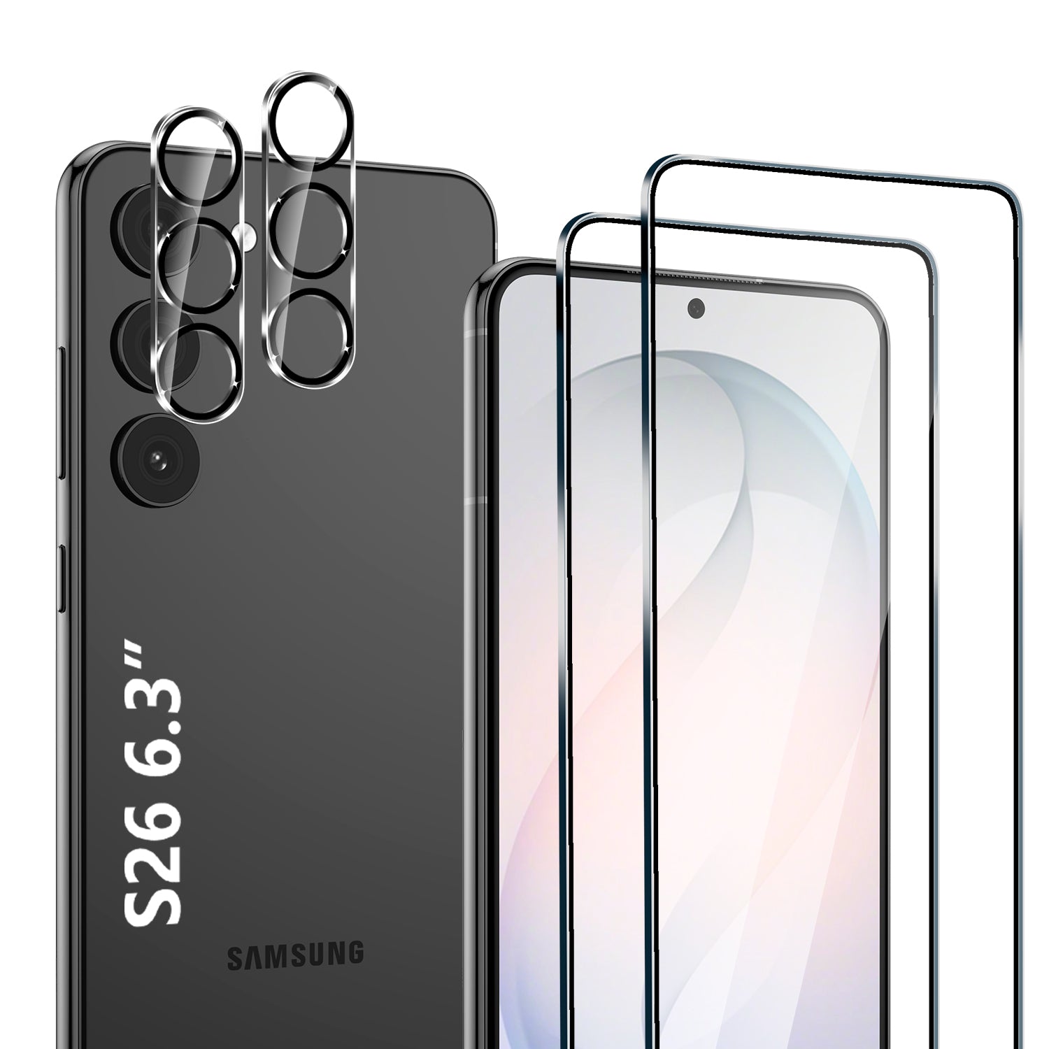 Zengdainm 2-Pack Samsung Galaxy S26 Screen Protector, Tempered Glass for S26, Sensitive Touch & Fingerprint Unlock, Anti-Scratch Case Friendly Bubble Free Easy Install