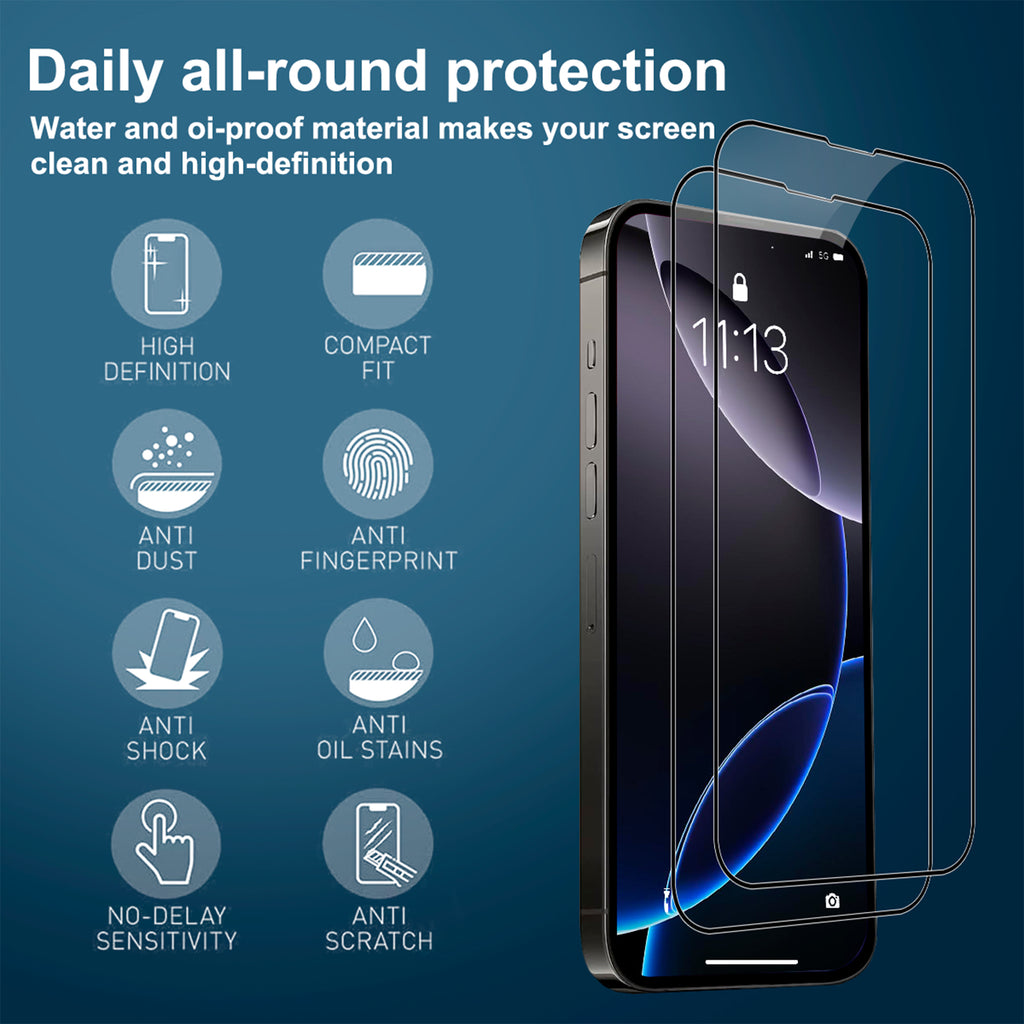 KyFree 2 Pack iPhone 16 Pro Max Screen Protector with 2 Pack Camera Lens Protector, 9H+ Tempered Glass Easy Installation Kit, Case Friendly iPhone 16 Pro max