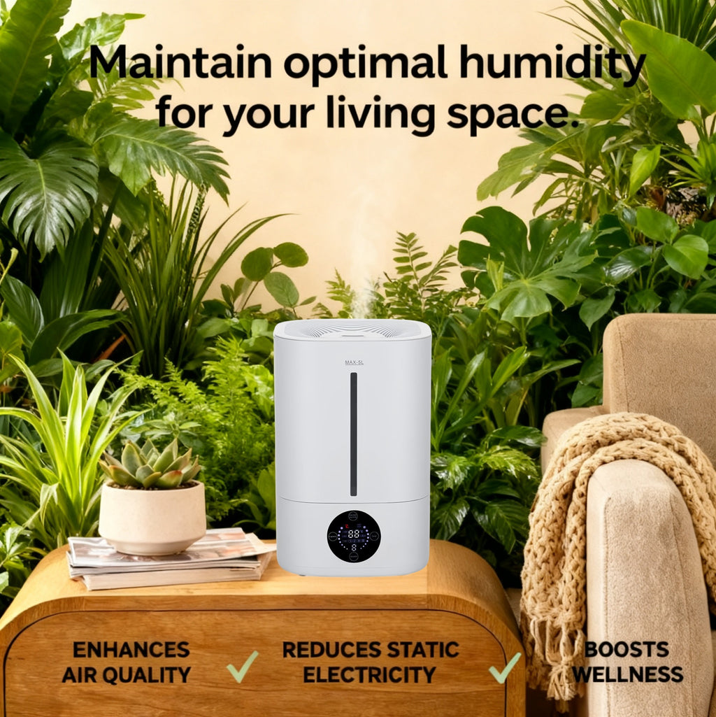 Zengdainm Humidifier, Mini Desktop Humidifier, Mechanical and Remote Control, Low Noise 20-40dB, 4L, 45-90% Humidity Control, White