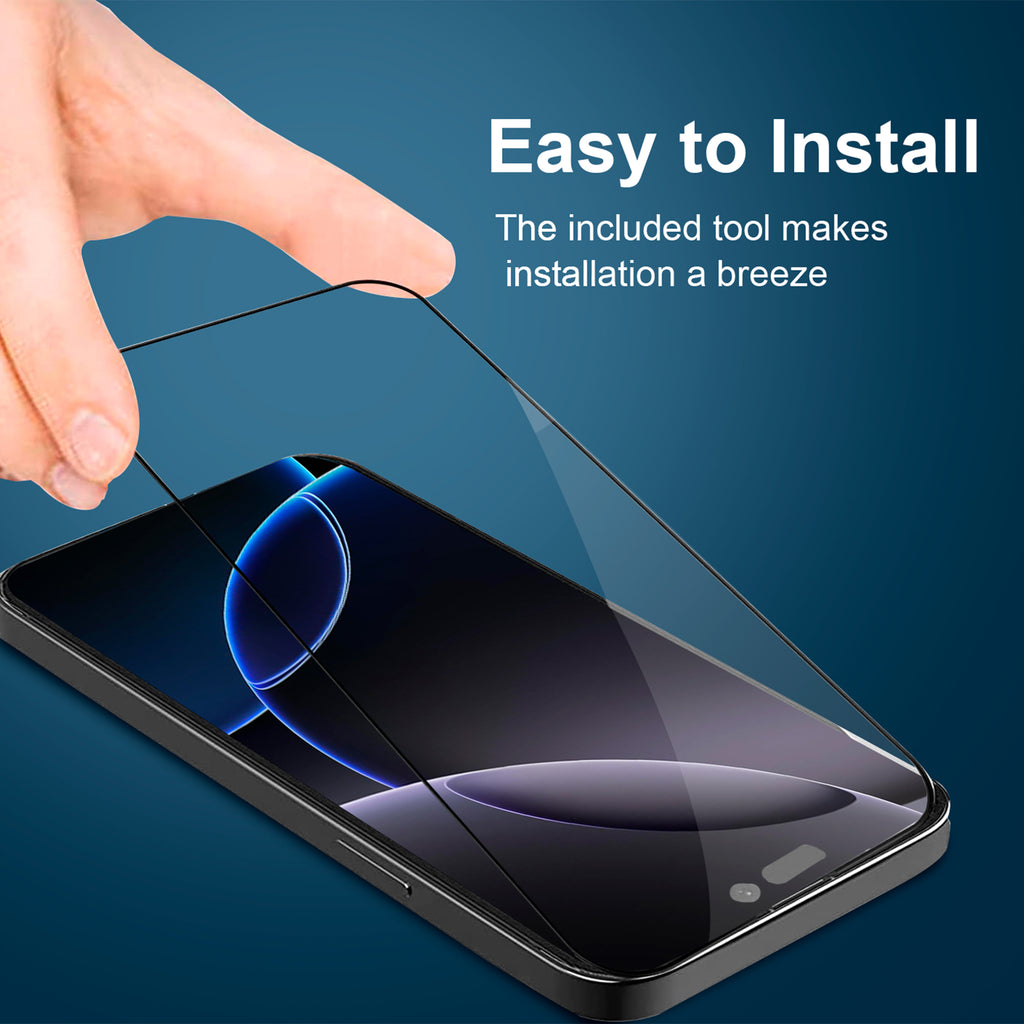 KyFree 2 Pack iPhone 16 Pro Max Screen Protector with 2 Pack Camera Lens Protector, 9H+ Tempered Glass Easy Installation Kit, Case Friendly iPhone 16 Pro max