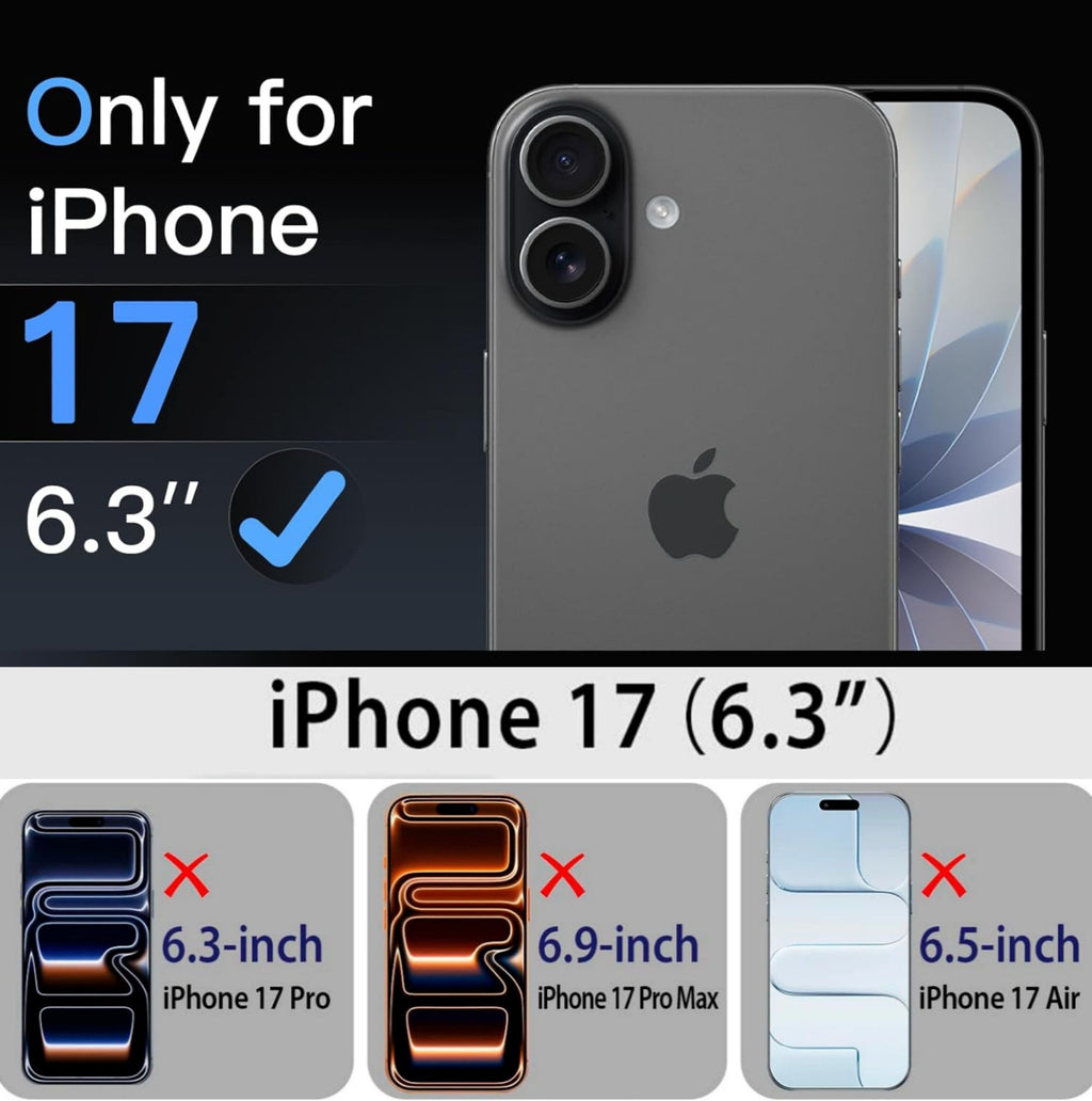 2+2 Pack Screen Protector for iPhone 17 6.3 Inch 2025 with Camera Lens Protector, Tempered Glass with Easy Installation , Anti-glare, Smooth Touch, Feel as Silk