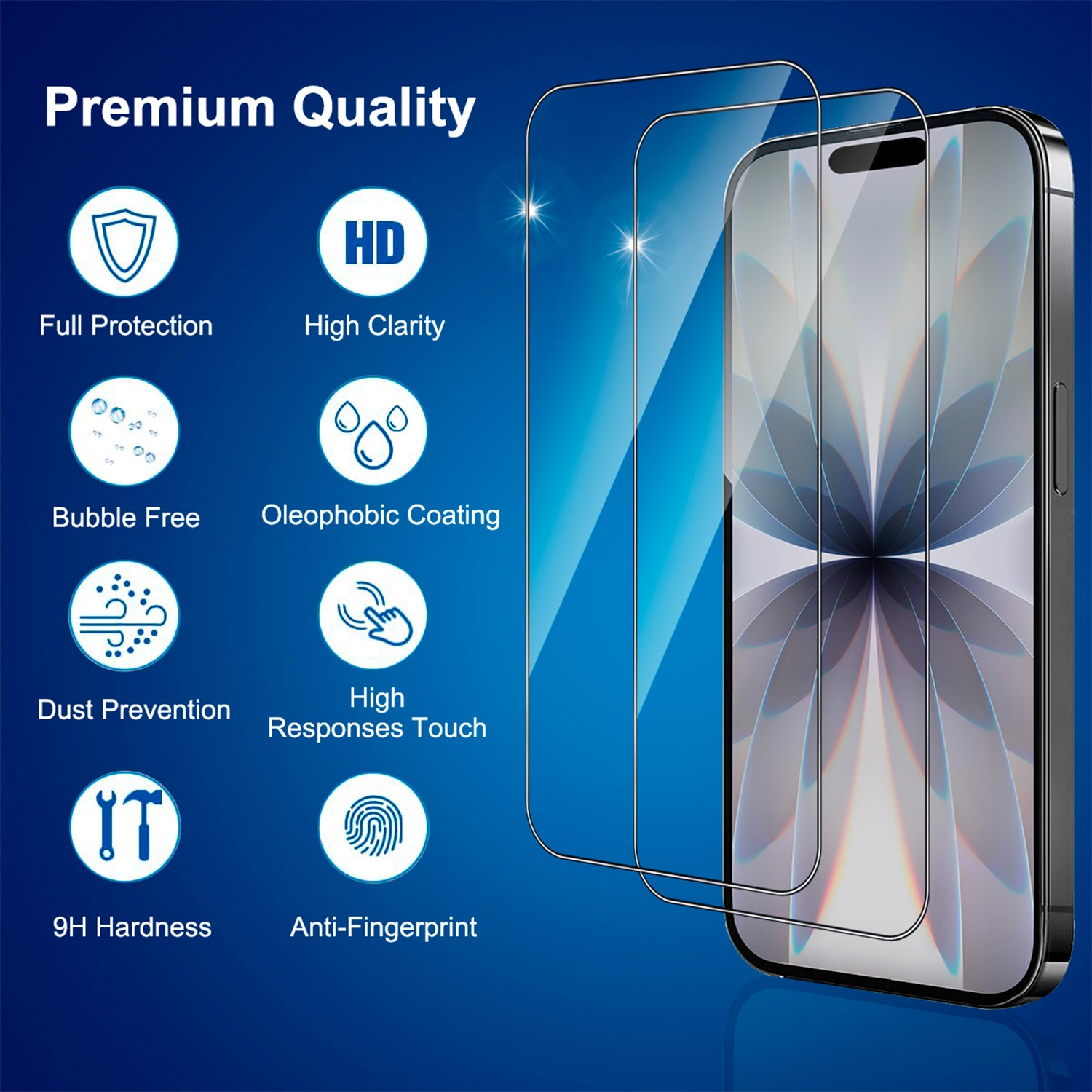 2+2 Pack Screen Protector for iPhone 17 6.3 Inch 2025 with Camera Lens Protector, Tempered Glass with Easy Installation , Anti-glare, Smooth Touch, Feel as Silk