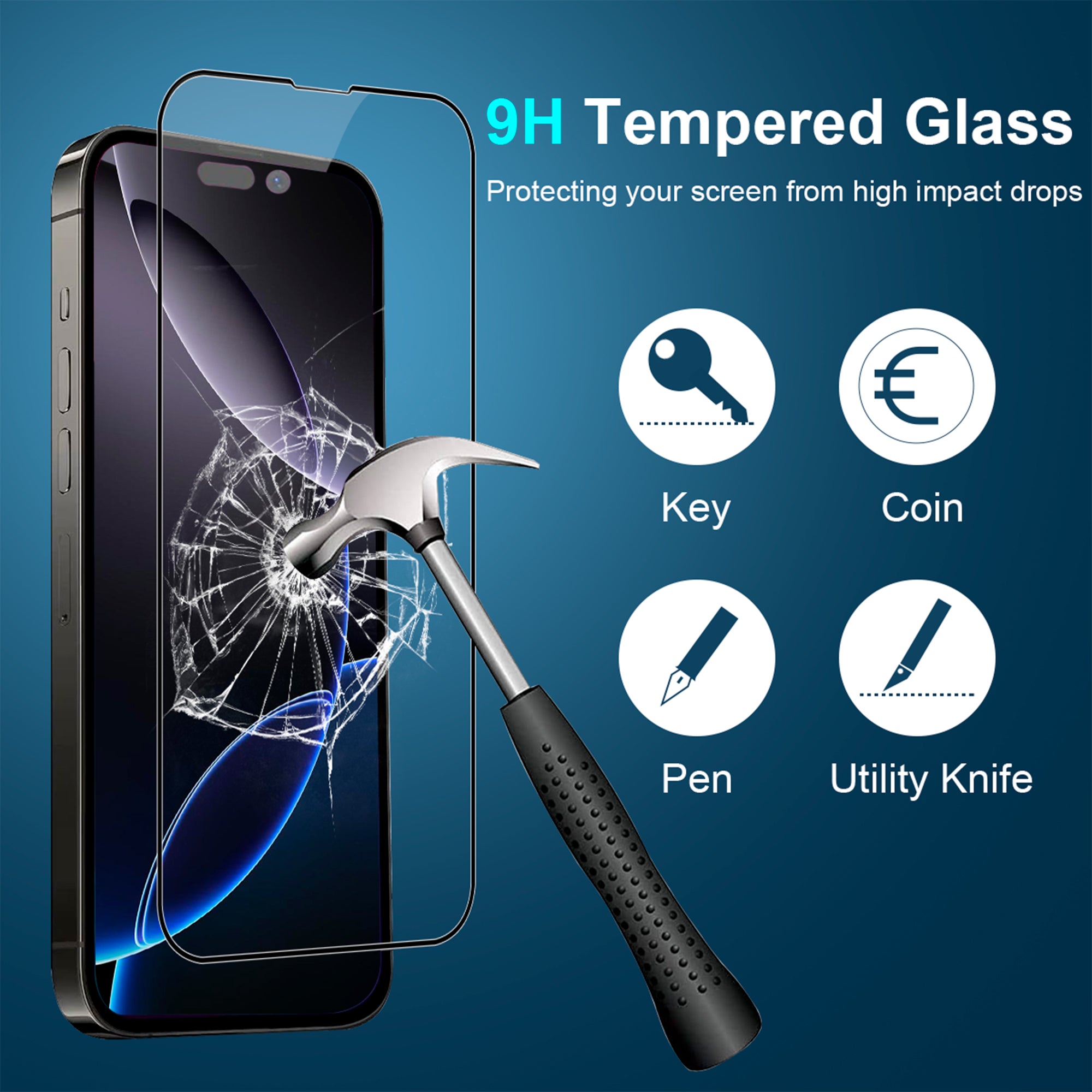 KyFree 2 Pack iPhone 16 Pro Max Screen Protector with 2 Pack Camera Lens Protector, 9H+ Tempered Glass Easy Installation Kit, Case Friendly iPhone 16 Pro max