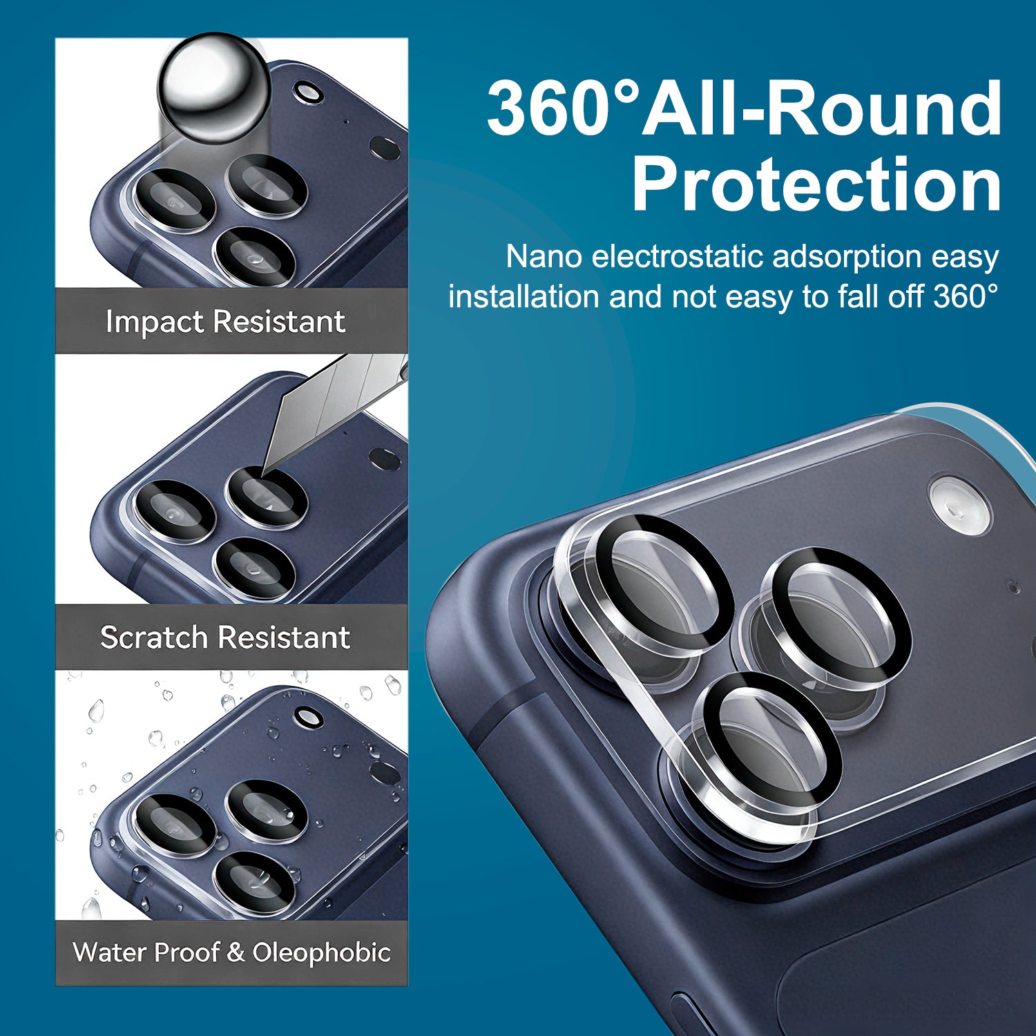 iPhone 17 Pro Max Screen Protector with Camera Lens Protector, [Military Grade Shatterproof], Top 9H+ Tempered Glass, Full Edge Coverage, Ultra Durable [2+2 Pack]