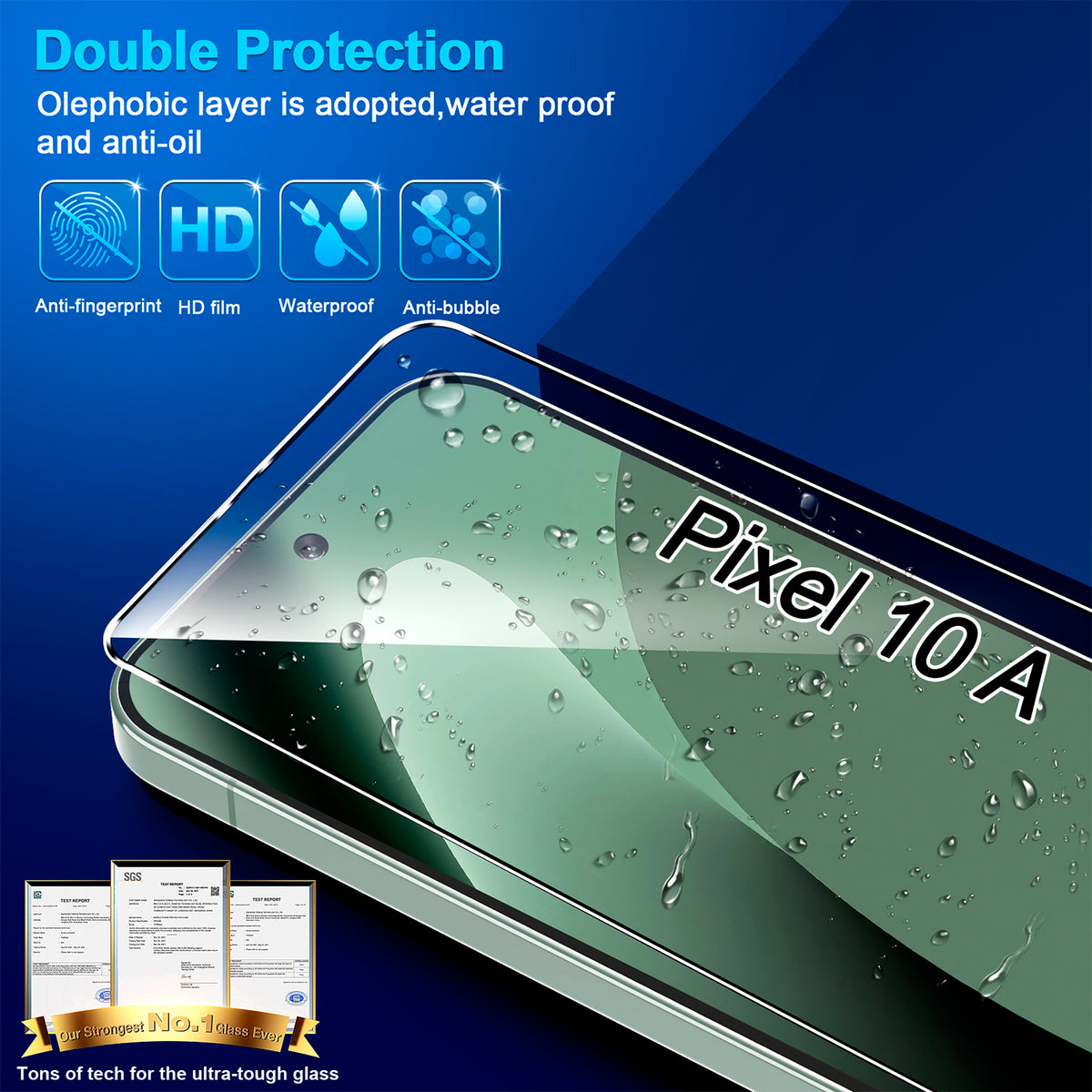 Pixel 10a Tempered Glass Screen Protector + Camera Lens Protector [ 2 + 2 Pack ][Fingerprint Unlock] [Anti-Scratch] [Case Friendly] HD Clear Protective Film for Google Pixel 10a