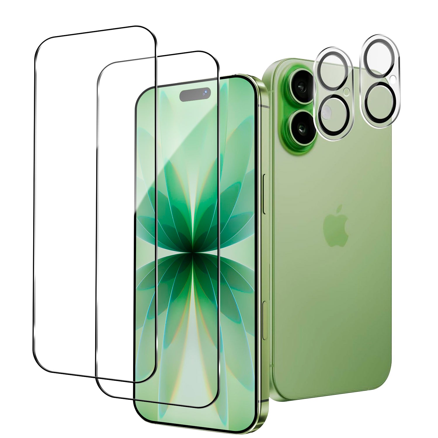 Zengdainm iPhone 17 Screen Protector with Camera Lens Protector, Top 9H+ Tempered Glass, Full Edge Coverage, Ultra Durable, 2+2 Pack