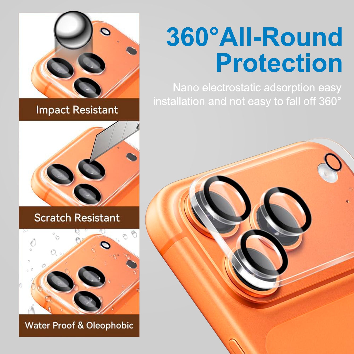 Zengdainm 2+2 Pack Screen Protector for iPhone 17 Pro Max 6.9 Inch 2026 with Camera Lens Protector, Tempered Glass with Easy Installation , Anti-glare