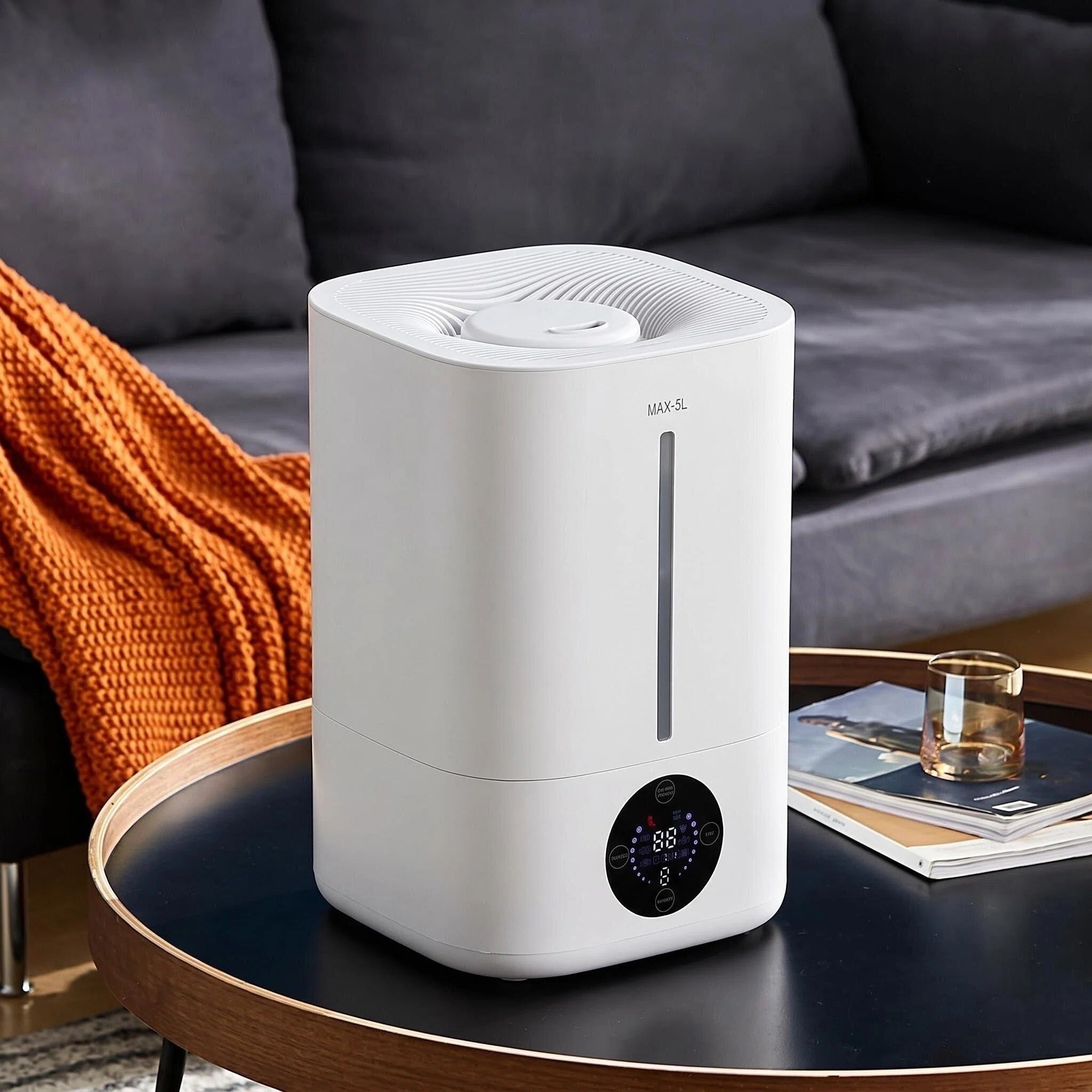 Zengdainm Humidifier, Mini Desktop Humidifier, Mechanical and Remote Control, Low Noise 20-40dB, 4L, 45-90% Humidity Control, White