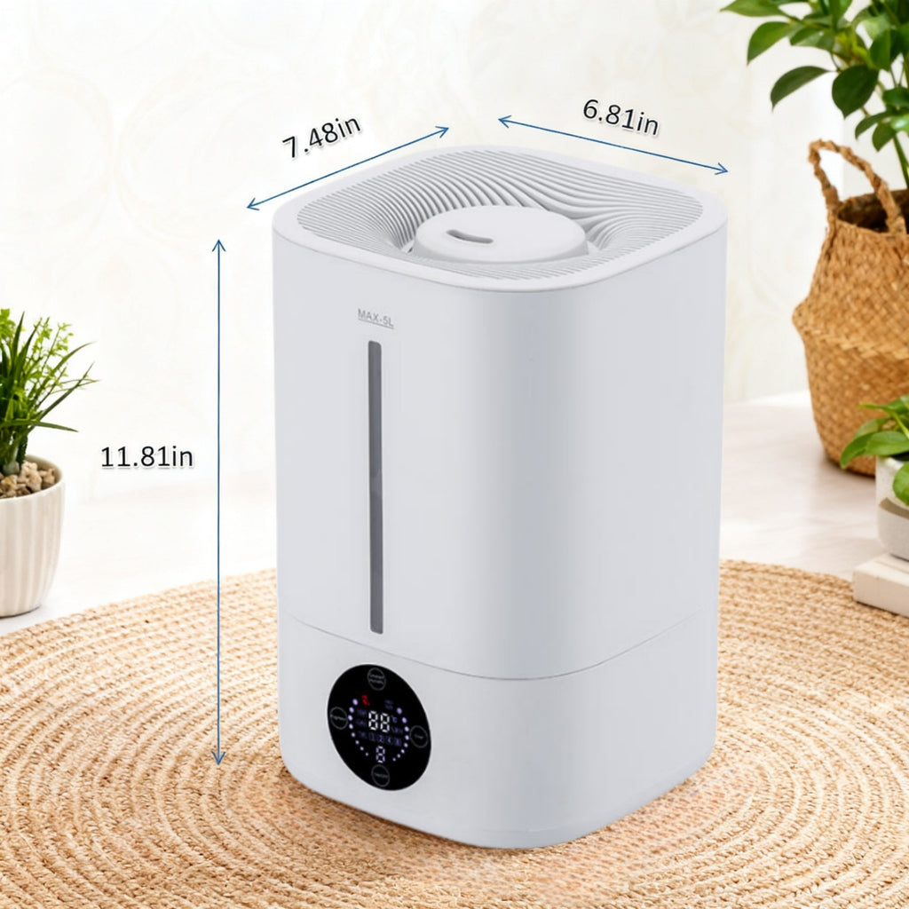 Zengdainm Humidifier, Mini Desktop Humidifier, Mechanical and Remote Control, Low Noise 20-40dB, 4L, 45-90% Humidity Control, White