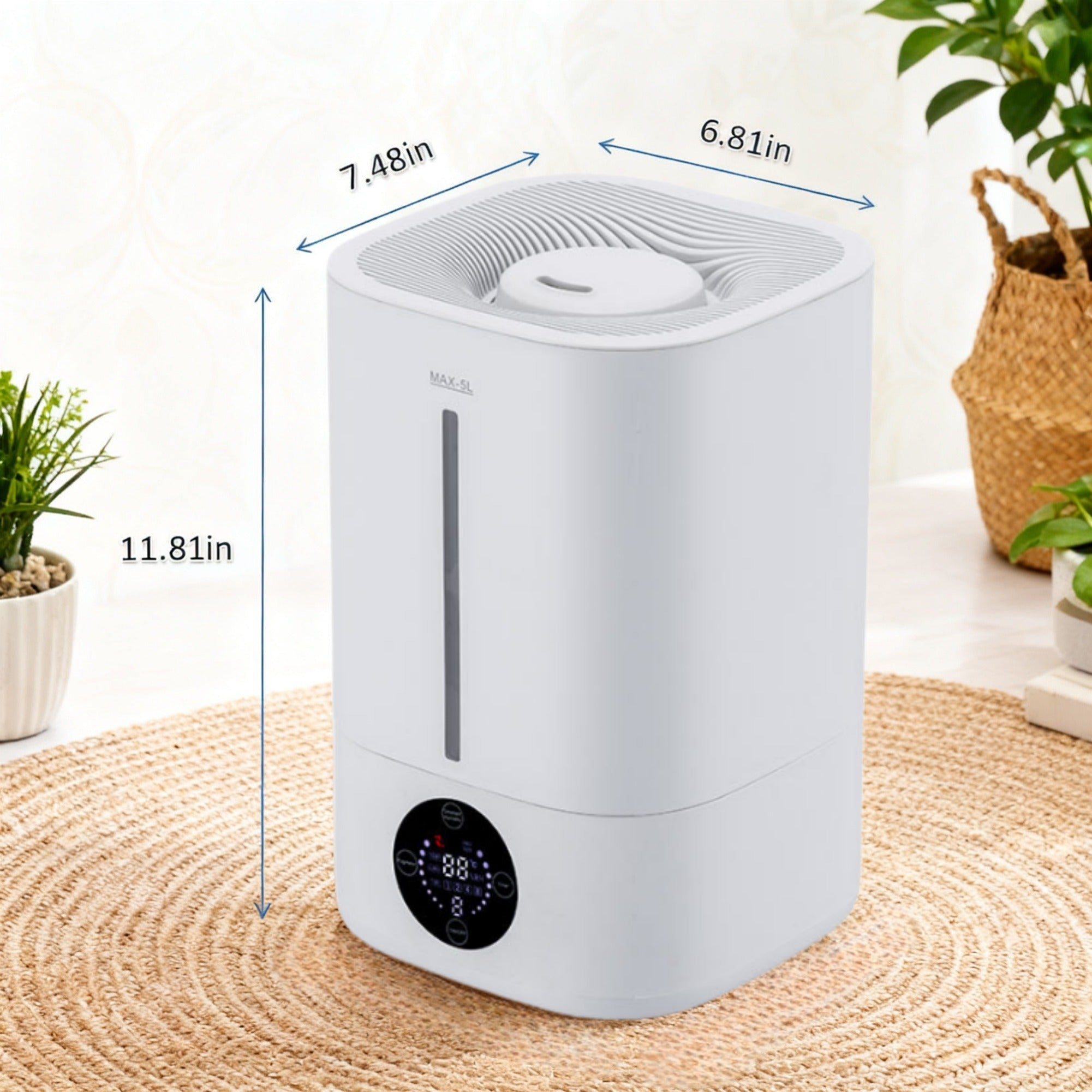 Zengdainm Humidifier, Mini Desktop Humidifier, Mechanical and Remote Control, Low Noise 20-40dB, 4L, 45-90% Humidity Control, White