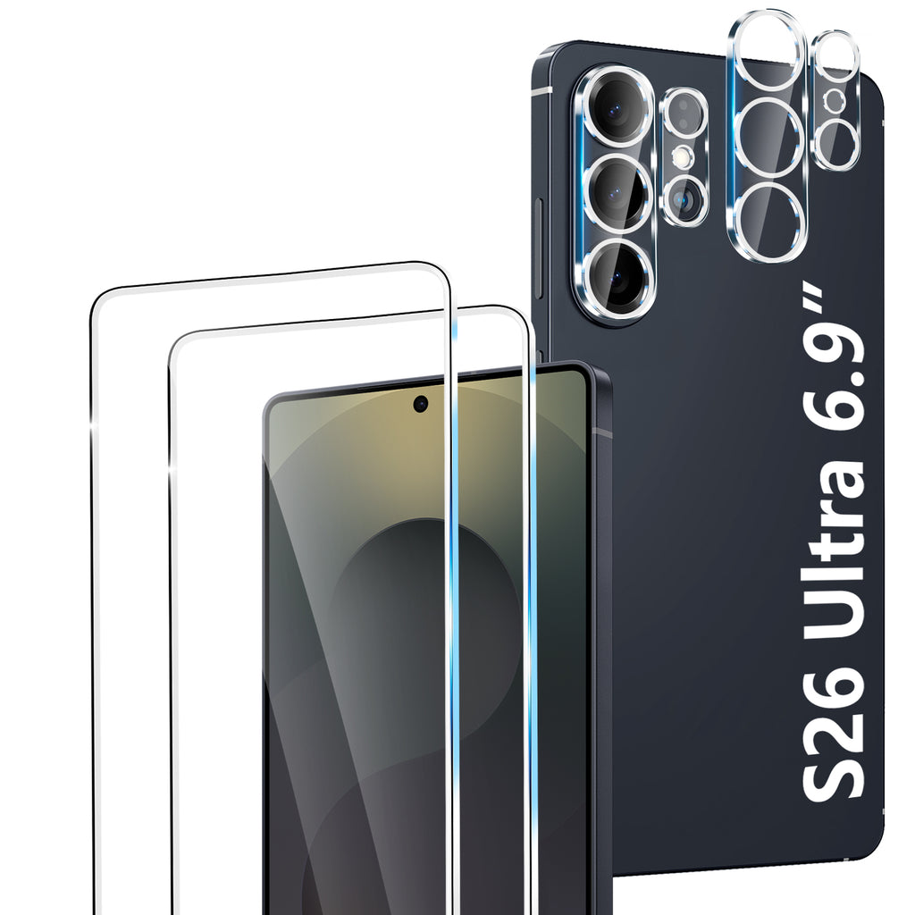 2 Pack Screen Protector for Samsung Galaxy S26 Ultra 6.9 Inch, 9H Tempered Glass, Ultrasonic Fingerprint Unlock, Case Friendly Tempered Glass Screen Protector for Samsung Galaxy S26 Ultra