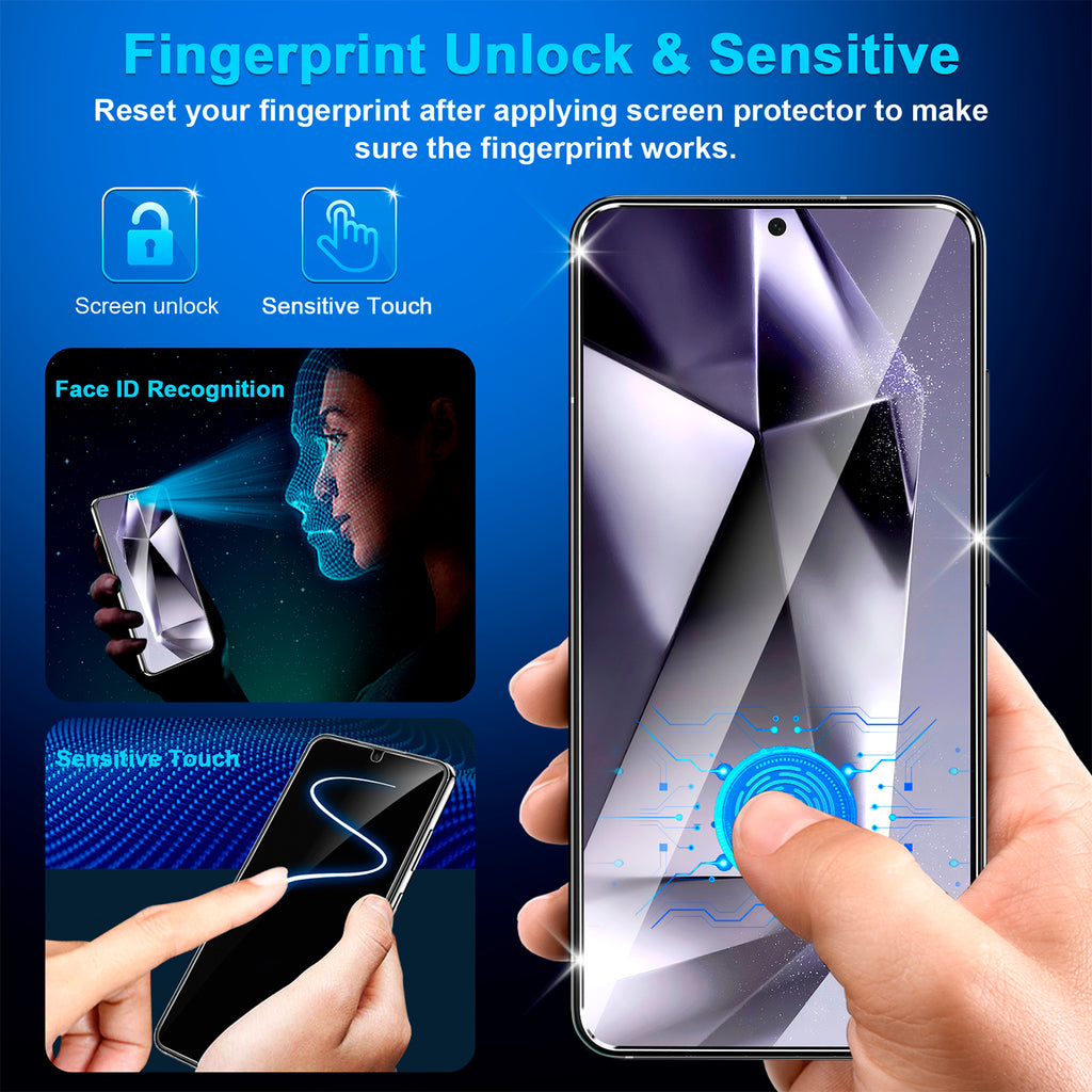 [2+2 Pack] for Samsung Galaxy S24 Screen Protector, 9H Tempered Glass, Ultrasonic Fingerprint Compatible, HD Clear Case Friendly for Samsung S24 Glass Screen Protector 5G
