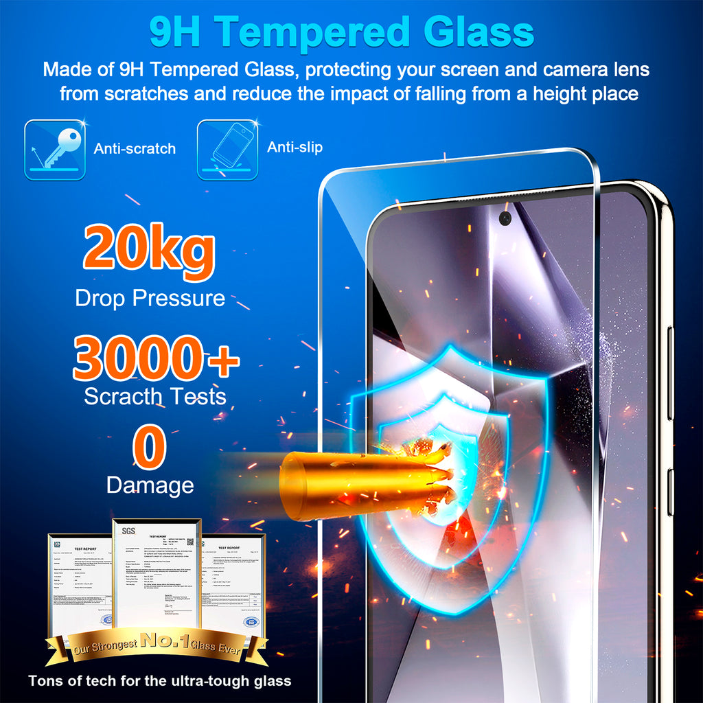 [2+2 Pack] for Samsung Galaxy S24 Screen Protector, 9H Tempered Glass, Ultrasonic Fingerprint Compatible, HD Clear Case Friendly for Samsung S24 Glass Screen Protector 5G